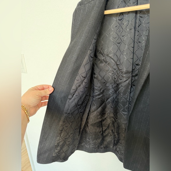 Zadig & Voltaire Blazer Volly Pinstripe Size 38 Medium Black Metallic Wool Blend - Picture 8 of 11